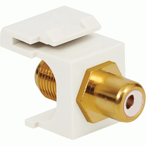 RCA to F Connector Keystone Jack (White Insert)