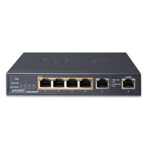 Switch GSD-604HP: 4-Port 10/100/1000T 802.3at PoE + 2-Port 10/100/1000T Desktop Switch