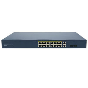 Switch PoEG-1816HP: 16 ports 10/100/1000Mbps PoE switch with 2 gigabit uplink,250W and 2 SFP ,mounting kits